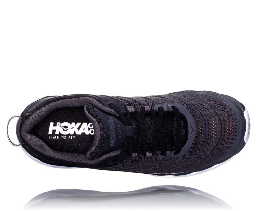 Tenis Hoka One One Hombre Negros/Blancos - Akasa - LDOC46732